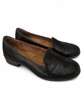 Natural Soul Naturalizer Loafers Women’s 8M Black Reptile Print Comfort Shoes